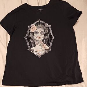 Torrid Black Tee with Artistic Graphic